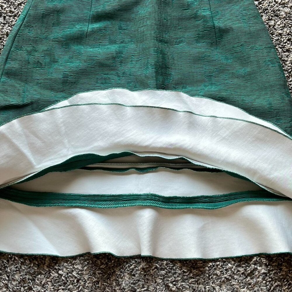 Sandro Pencil Skirt Womens 3 Green Tiered Layered Ruffled Dainty Spring Coquette - Picture 7 of 7